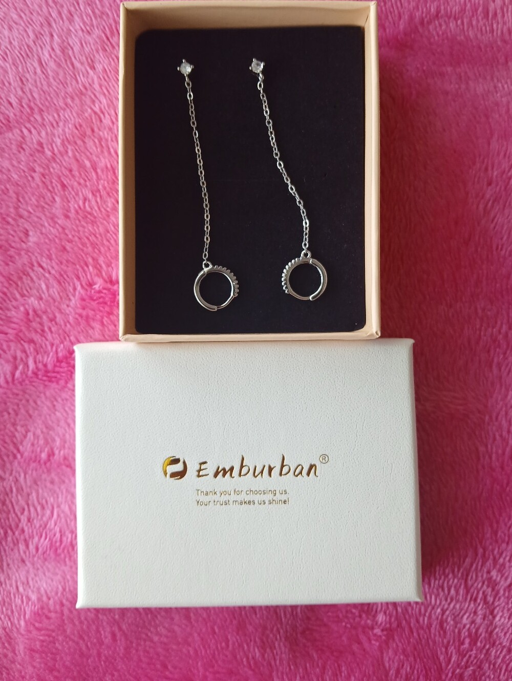 Urban Outfitters Silver Chain Drop Earrings with Circular Pendants